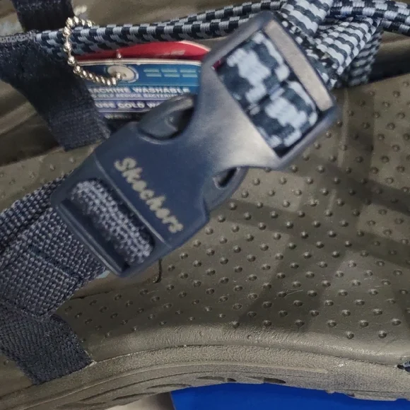 Skechers Blue Strappy Sandals, Size 10 - Picture 8 of 17